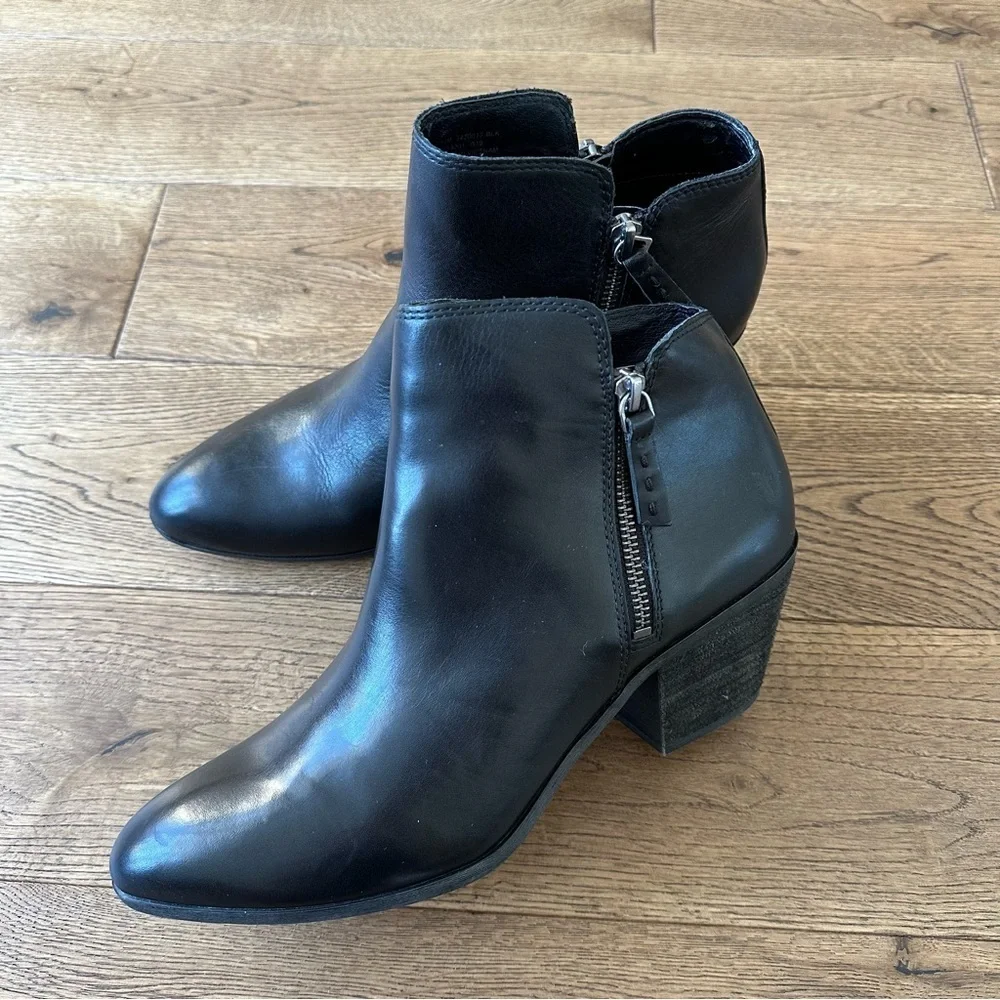 New Frye Judith Zip Bootie Shoes Black Leather Sz 10
